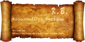 Kolozsvári Bettina névjegykártya